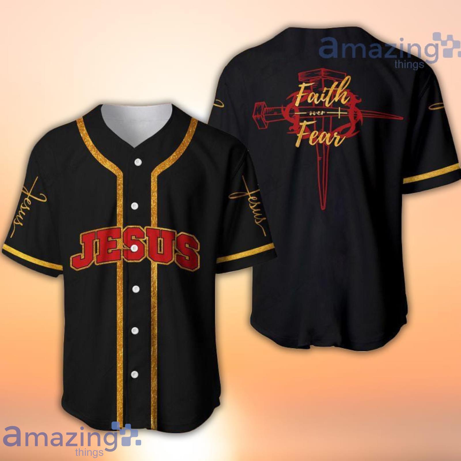God Faith Over Fear Baseball Jersey Shirt Product Photo 1 God Faith Over Fear Baseball Jersey Shirt Product Photo 1