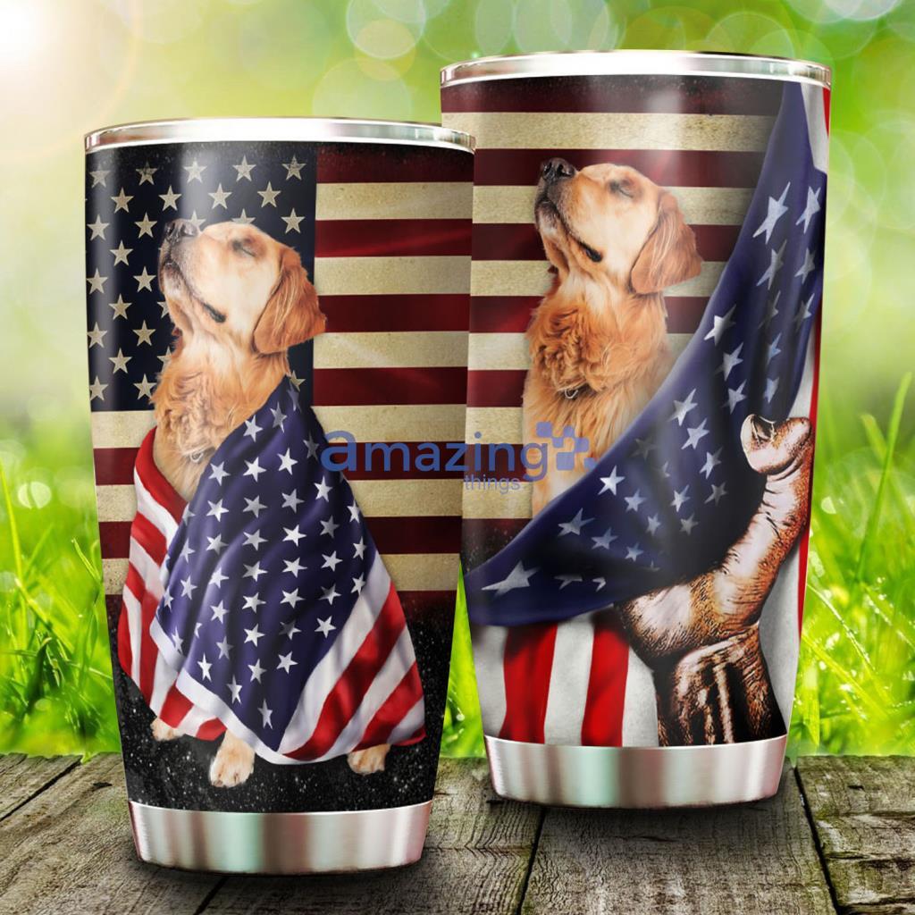 Golden Retriever American Patriot Stainless Steel Tumbler - Golden Retriever American Patriot Stainless Steel Tumbler