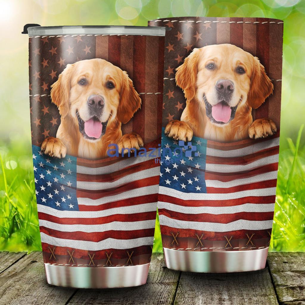 Golden Retriever Dog American Stainless Steel Tumbler - Golden Retriever Dog American Stainless Steel Tumbler