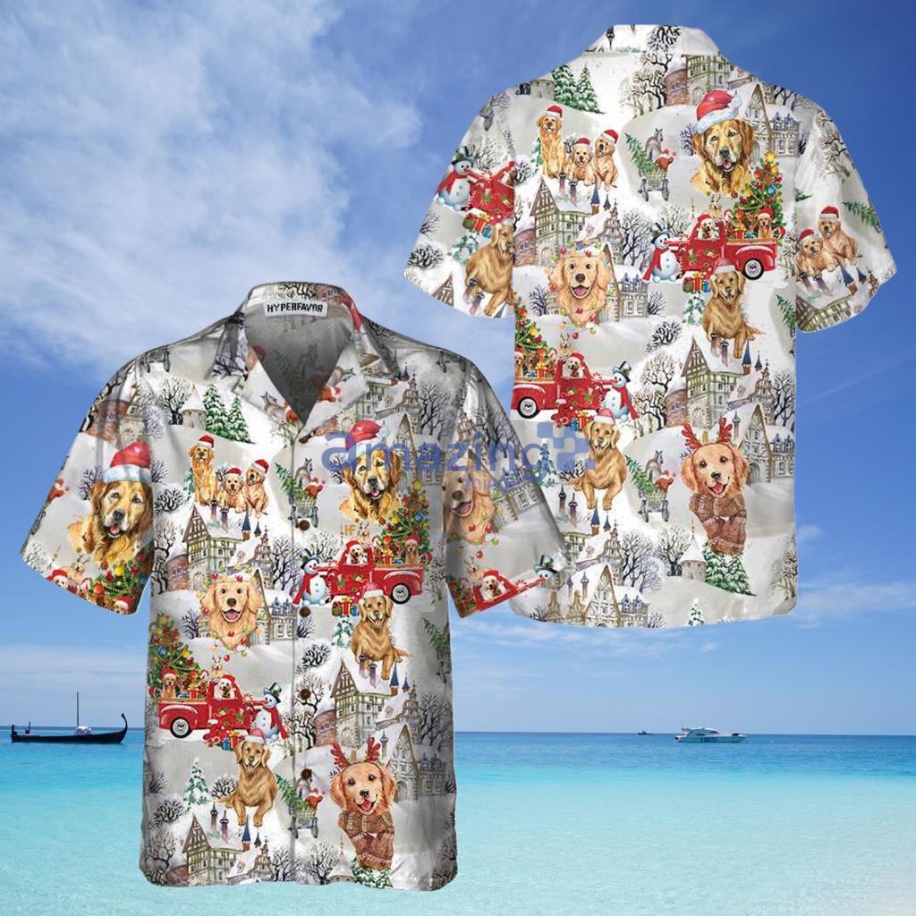 Golden Retriever On Christmas Hawaiian Shirt - Golden Retriever On Christmas Hawaiian Shirt