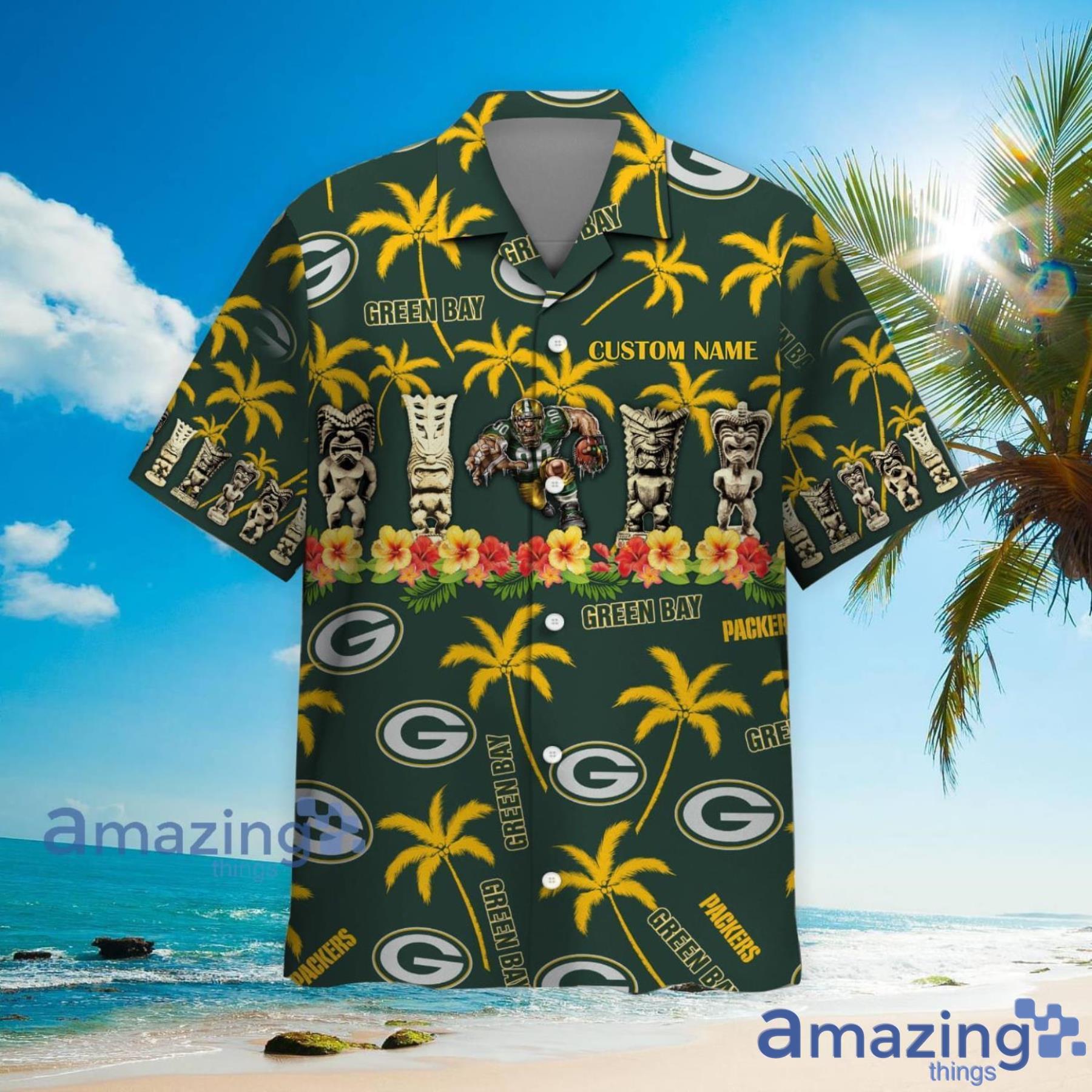 Green Bay Packers Print Graffiti Summer Hawaiian Shirt - Binteez