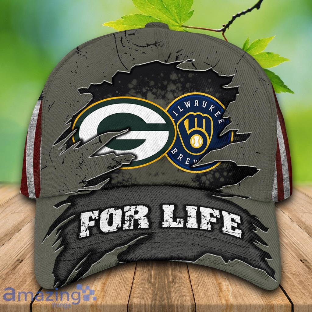 Green Bay Packers, Milwaukee Brewers For Life 3D Cap