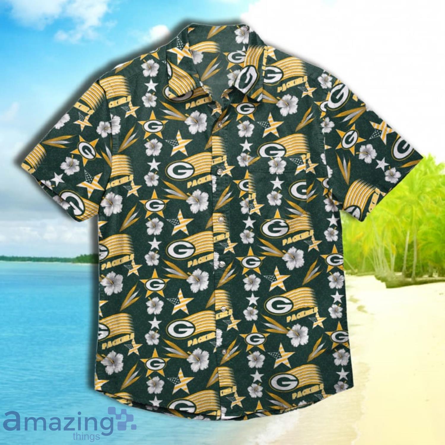 Green Bay Packers Men's Short Sleeve Shirt Hawaiian Shirts Button T Shirt  Top