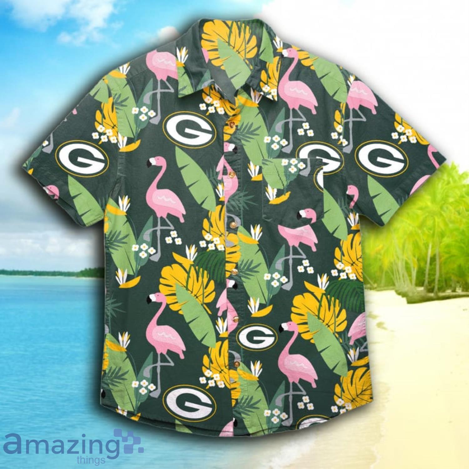 Green Bay Packers NFL Mens Floral Button Up Shirt