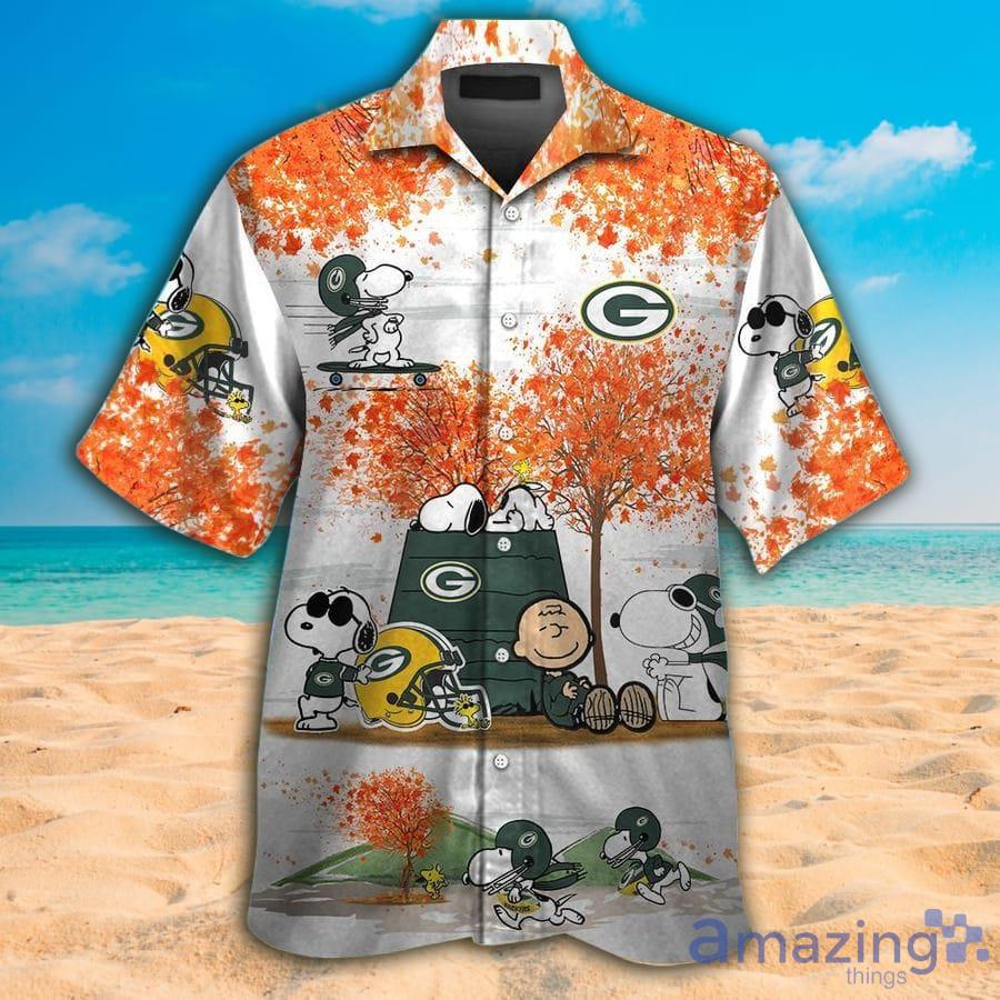 Green Bay Packers Snoopy Autumn Aloha Beach Hawaiian Shirt For Men And Women