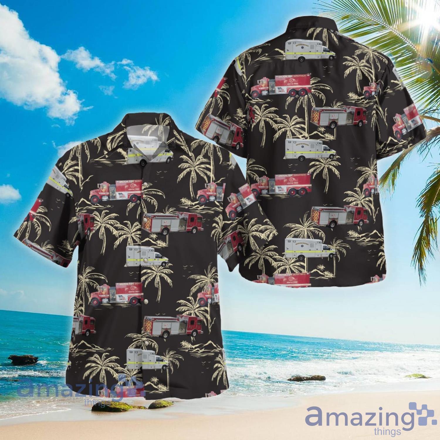 Gronton Fire Department Aloha Summer Gift Black Hawaiian Shirt Product Photo 1 Gronton Fire Department Aloha Summer Gift Black Hawaiian Shirt Product Photo 1