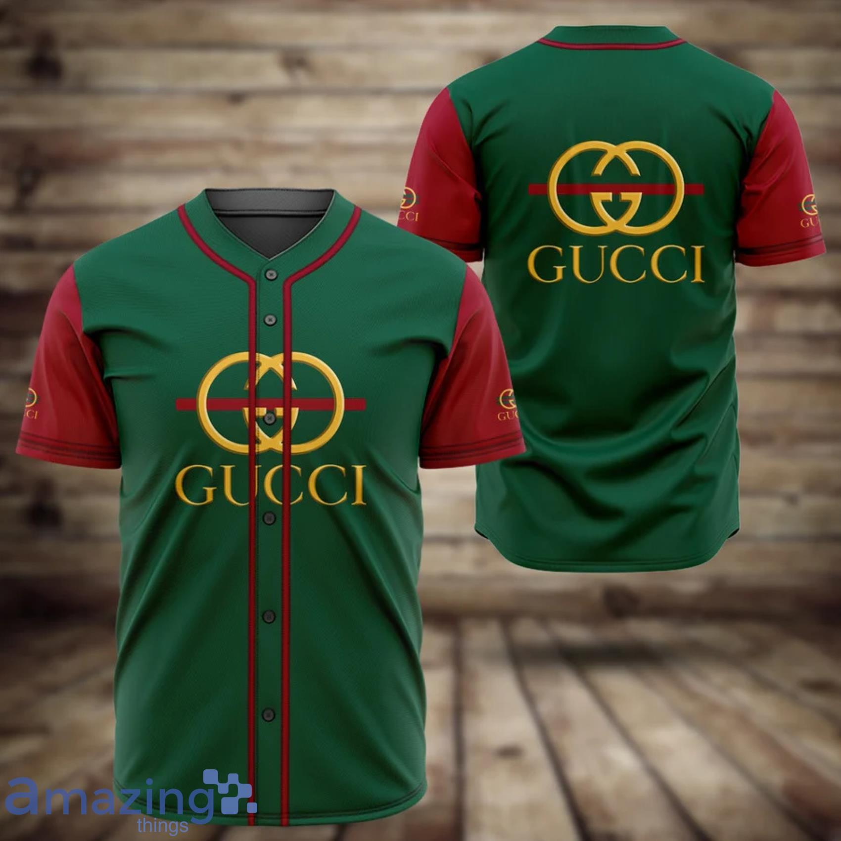 Gucci Green And Red Baseball Jersey Clothes Sport For Men Women