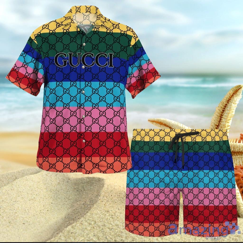 Gucci Multicolor Hawaiian Shirt And Short