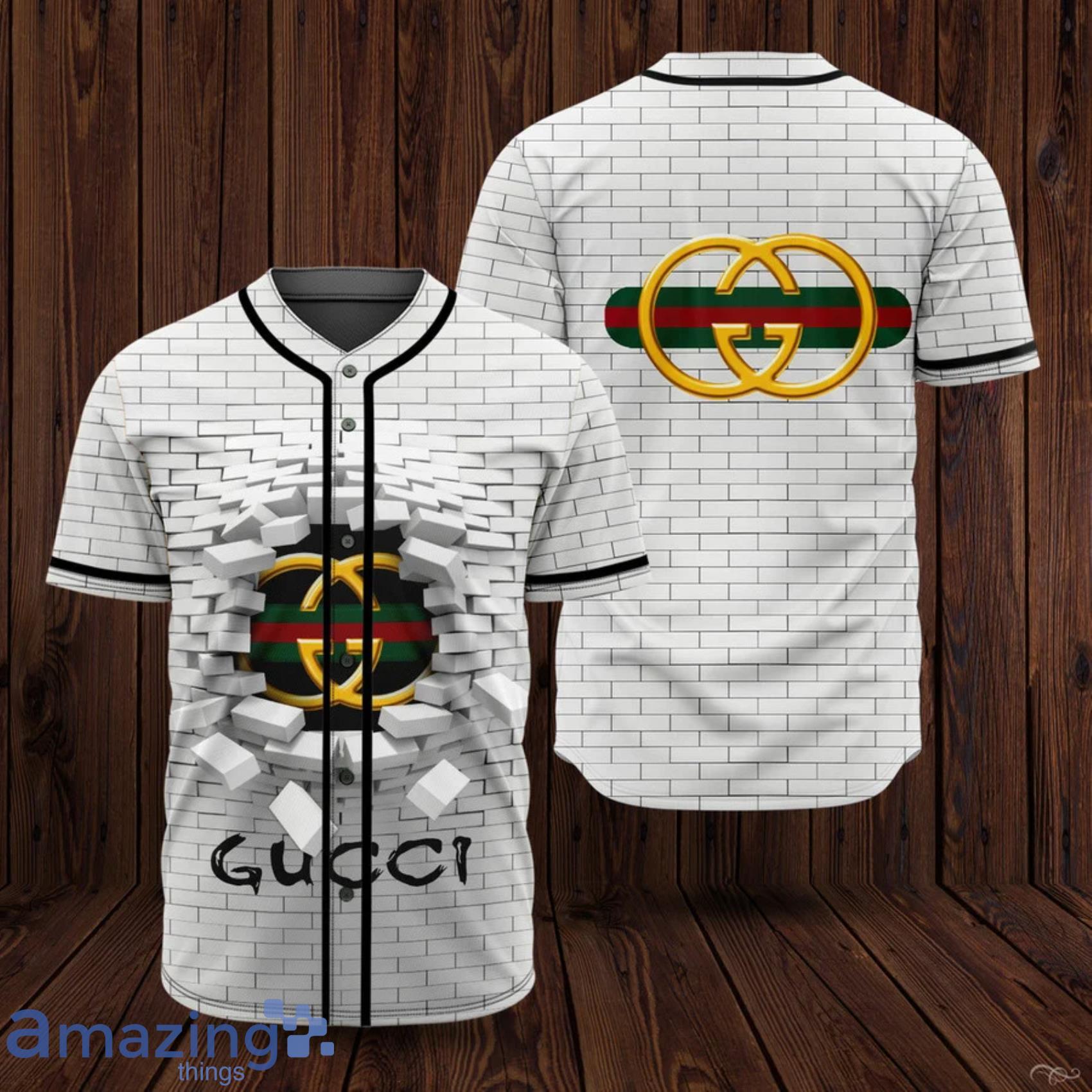 Gucci White Wall Bronken Baseball Jersey Clothes Sport For Men Women
