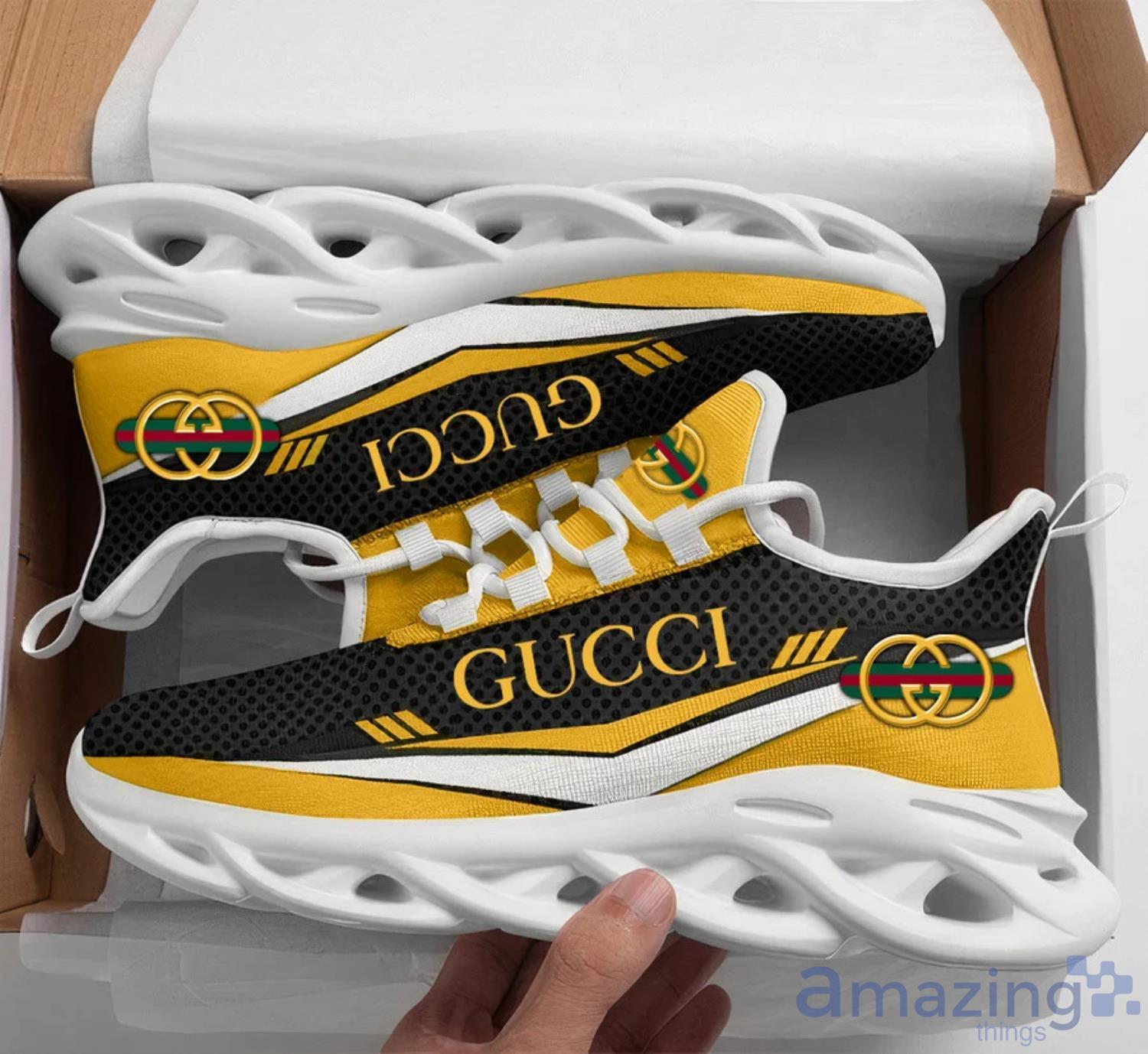 Gucci Yellow Max Soul Shoes Sneakerss image Gucci Yellow Max Soul Shoes Sneakerss Product Photo 2