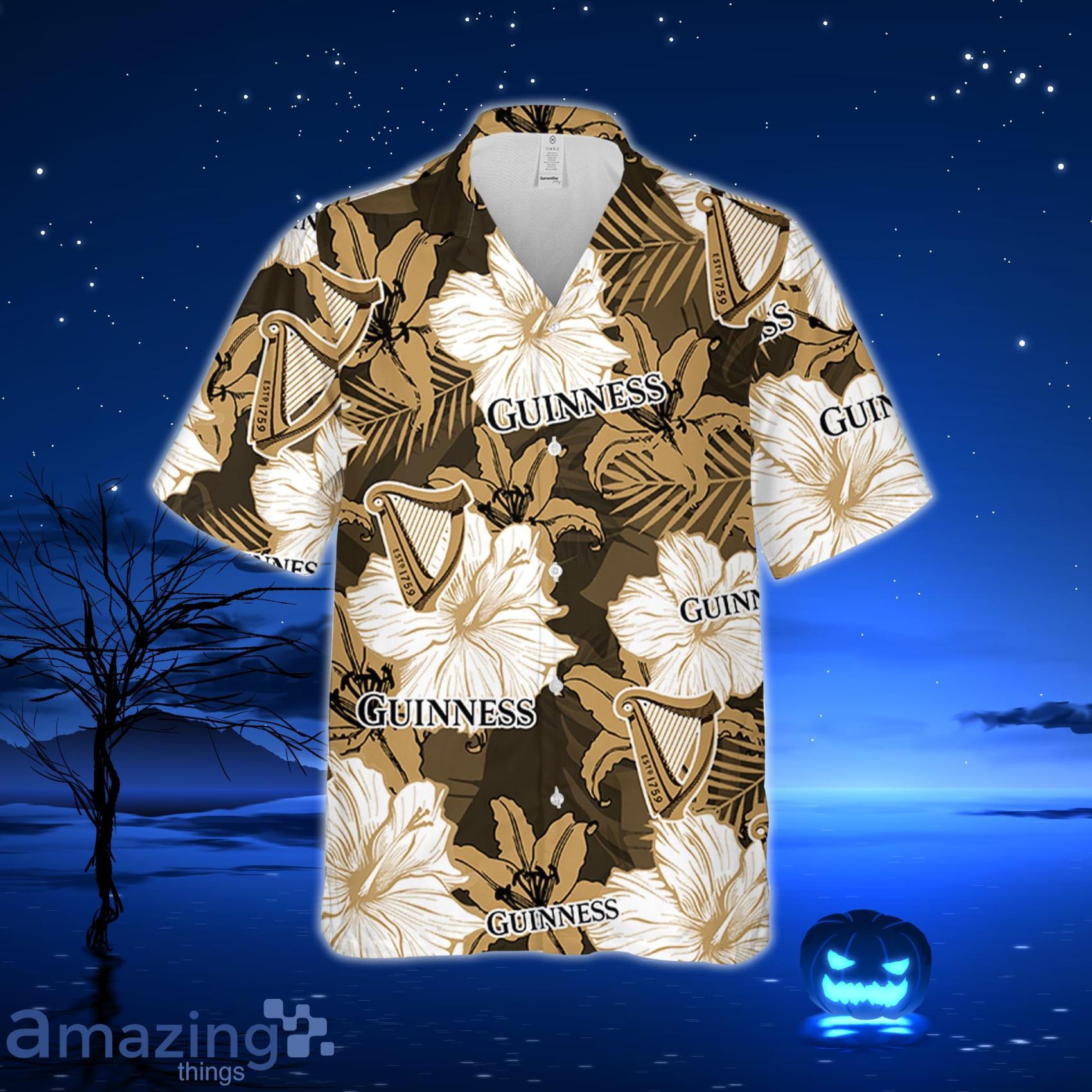 Guinness Hawaiian Floral Pattern Guinness Hawaiian Shirt For Men And Women image Guinness Hawaiian Floral Pattern Guinness Hawaiian Shirt For Men And Women Product Photo 2