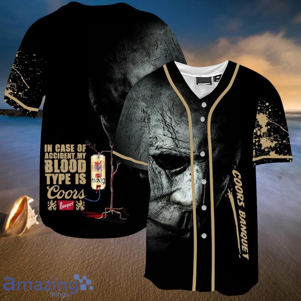 Halloween Horror Michael Myers Coors Banquet Baseball Jersey Shirt - Halloween Horror Michael Myers Coors Banquet Baseball Jersey Shirt