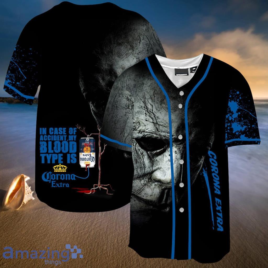 Halloween Horror Michael Myers Corona Extra Baseball Jersey Shirt - Halloween Horror Michael Myers Corona Extra Baseball Jersey Shirt