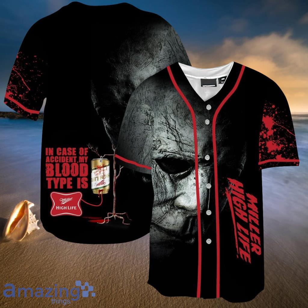 Halloween Horror Michael Myers Miller Lite Baseball Jersey Shirt