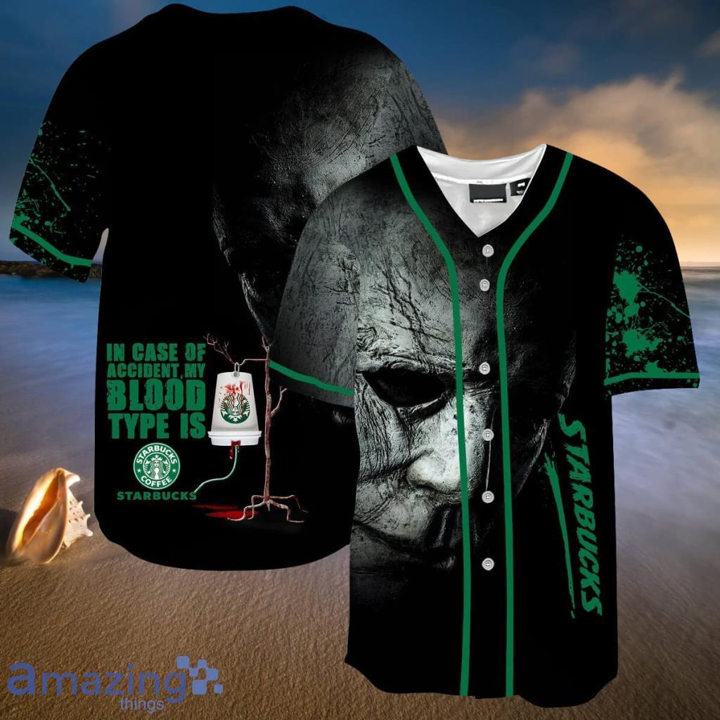 Halloween Costume Horror Starbucks Michael Myers Baseball Jersey