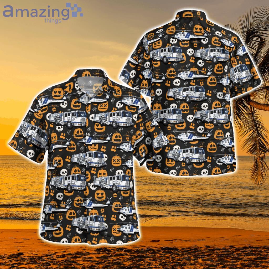 Halloween, Santa Barbara County Fire Department, California Hawaiian Shirt - Halloween, Santa Barbara County Fire Department, California Hawaiian Shirt