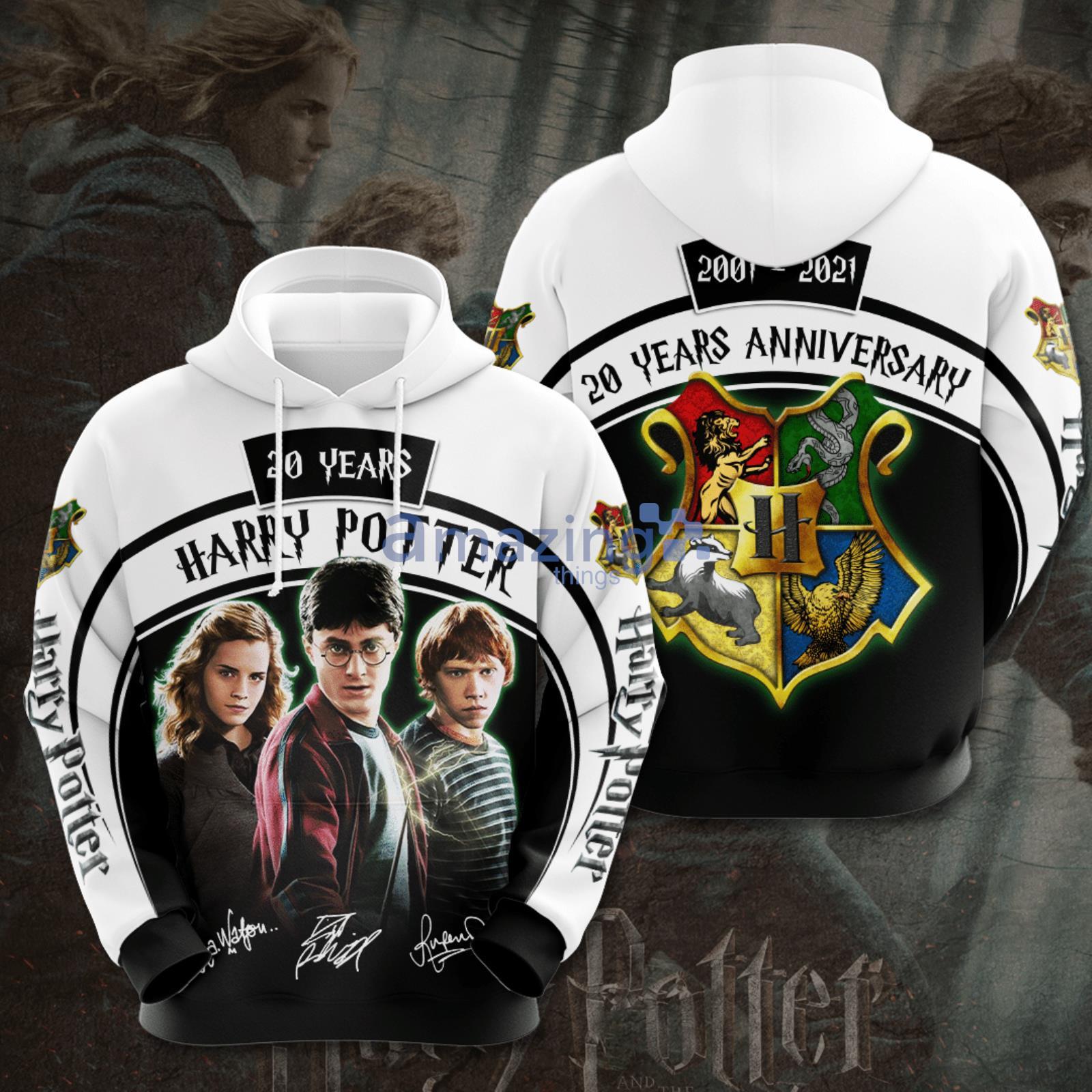 Harry Potter Ron Hermione 20 Years Anniversary All Over Print Black White 3D Hoodie Product Photo 1