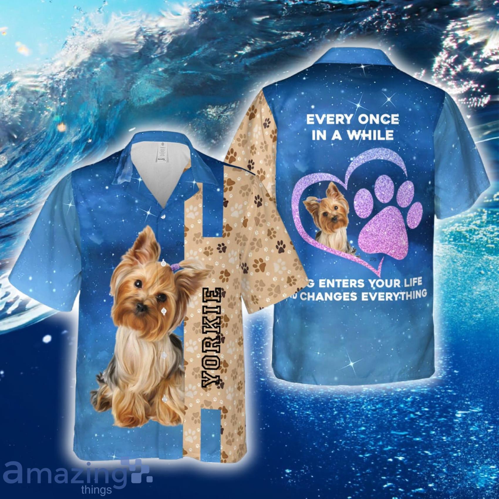 Hawaii Shirt Yorkie Glitter Pattern Hawaii Shirt And Short Product Photo 1