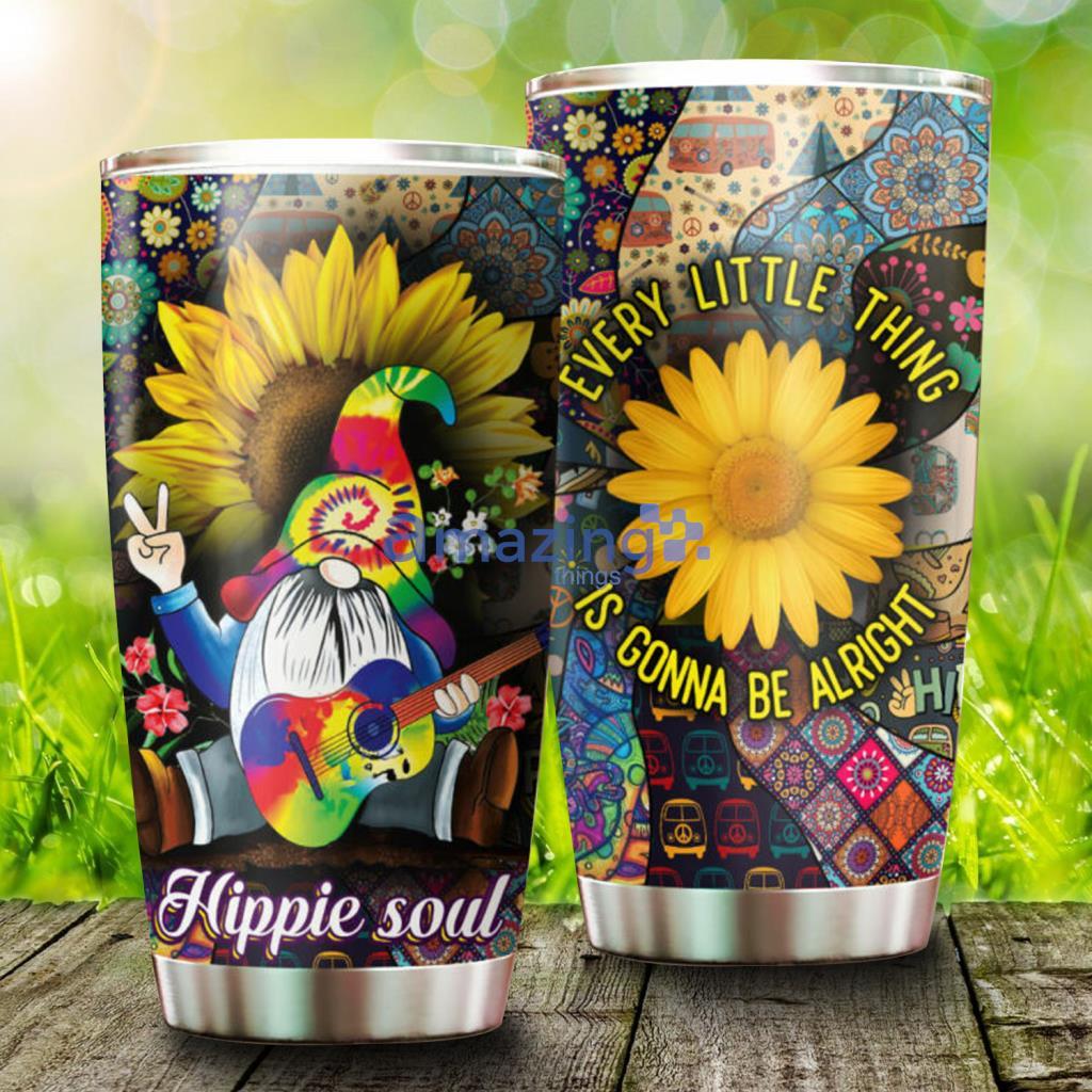 Sunflower Gnome 20 oz insulated tumbler with lid and straw