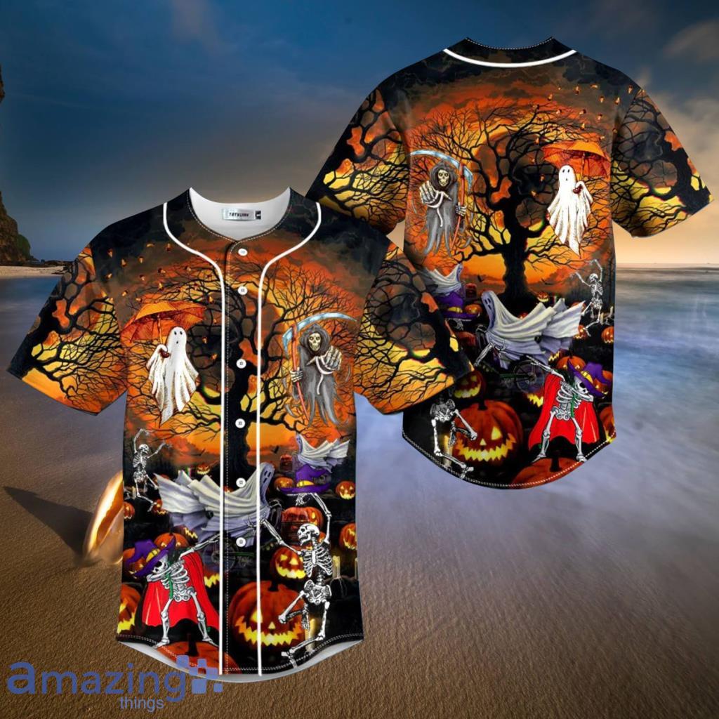 Holatshirt Happy Halloween Skull Baseball Jerseys  For Men And Women - Holatshirt Happy Halloween Skull Baseball Jerseys  For Men And Women