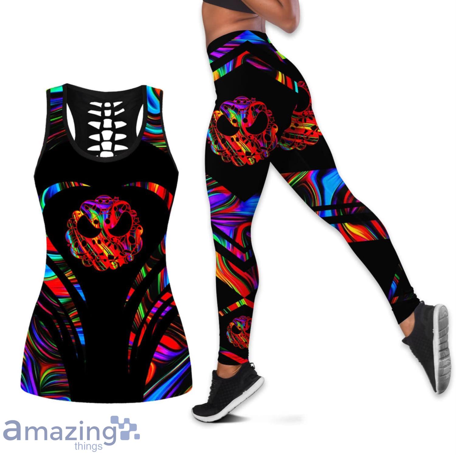 Hologram Jack Skellington Faces Women 3D Combo Hollow Tank Top And Leggings Product Photo 1 Hologram Jack Skellington Faces Women 3D Combo Hollow Tank Top And Leggings Product Photo 1