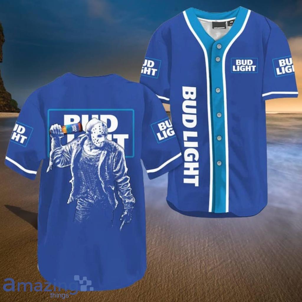 Horror Jason Voorhees Bud Light Halloween Baseball Jersey Shirt - Horror Jason Voorhees Bud Light Halloween Baseball Jersey Shirt Horror Jason Voorhees Bud Light Halloween Baseball Jersey Shirt - Horror Jason Voorhees Bud Light Halloween Baseball Jersey Shirt
