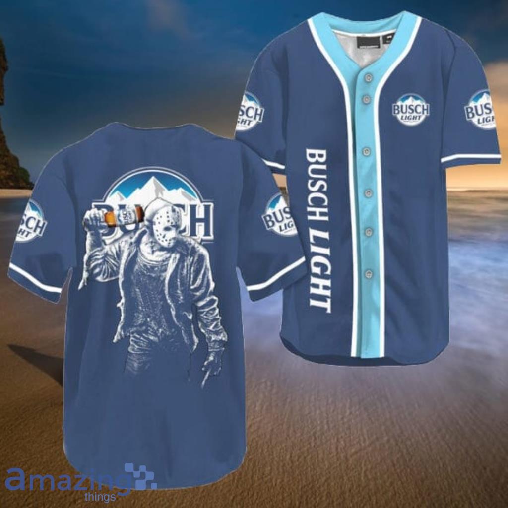 Horror Jason Voorhees Busch Light Halloween Baseball Jersey Shirt - Horror Jason Voorhees Busch Light Halloween Baseball Jersey Shirt