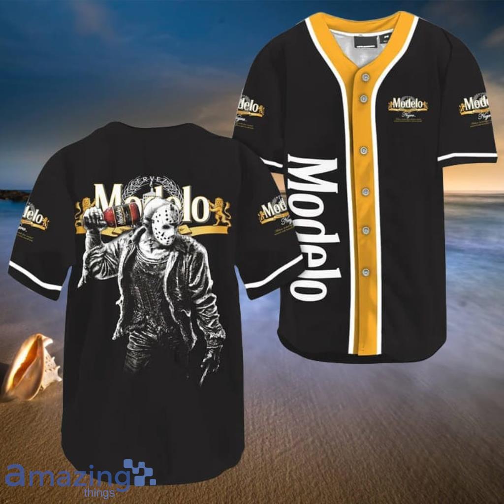 Horror Jason Voorhees Modelo Beer Halloween Baseball Jersey Shirt - Horror Jason Voorhees Modelo Beer Halloween Baseball Jersey Shirt