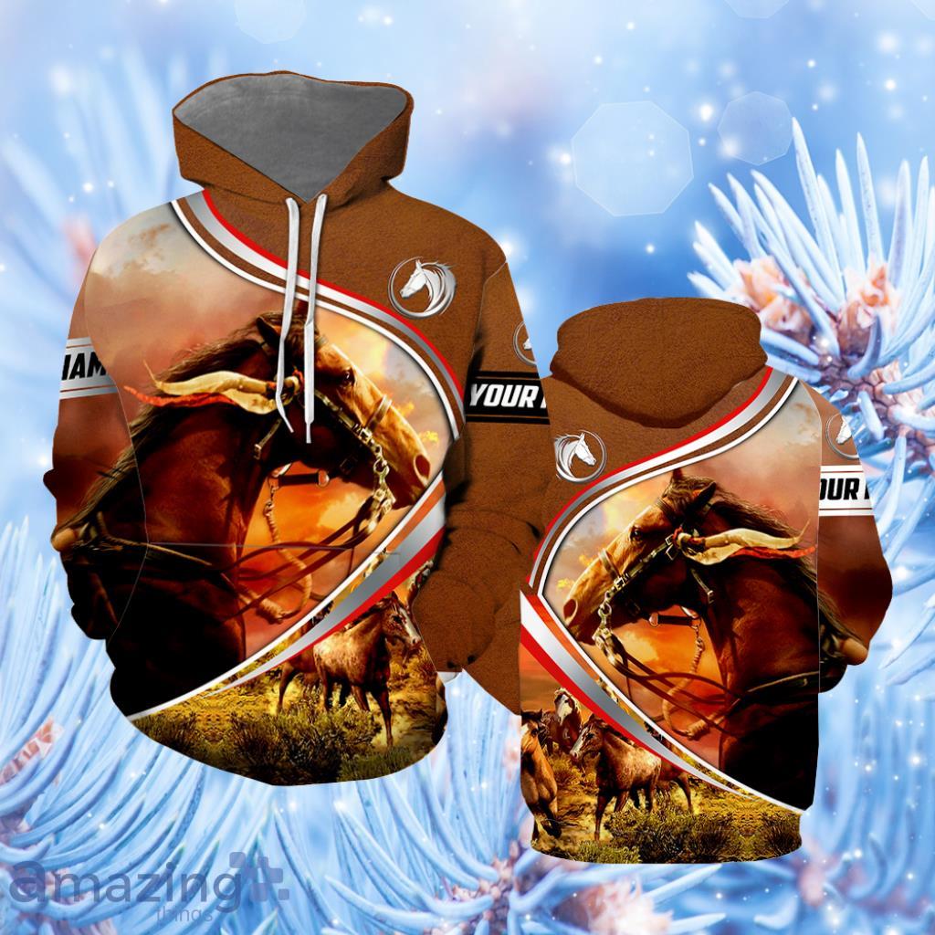 Horse In Fire Custom Name Hoodie 3D All Over Print - Horse In Fire Custom Name Hoodie All Over Print  For Men & Women  CN6274