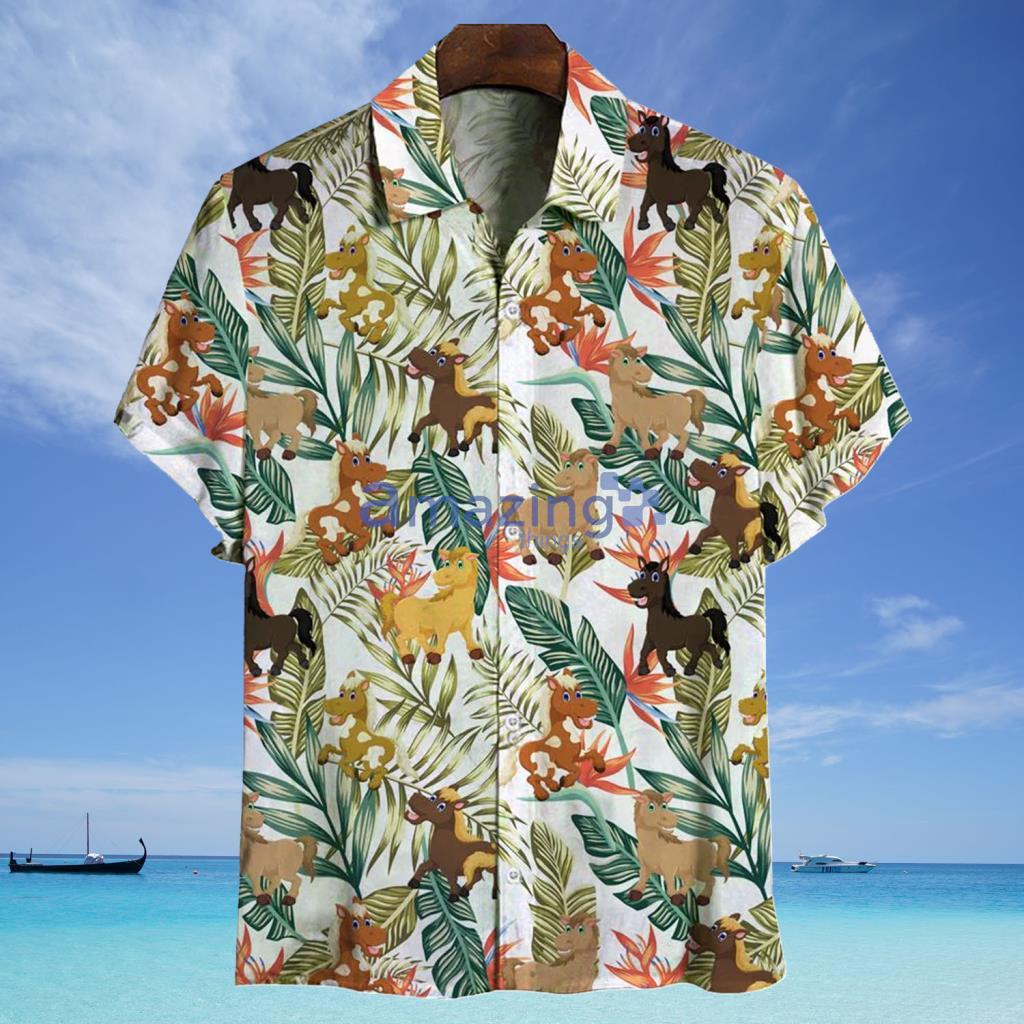 Horse Pattern Tropical Hawaiian Shirt - Horse Pattern Tropical Hawaiian Shirt