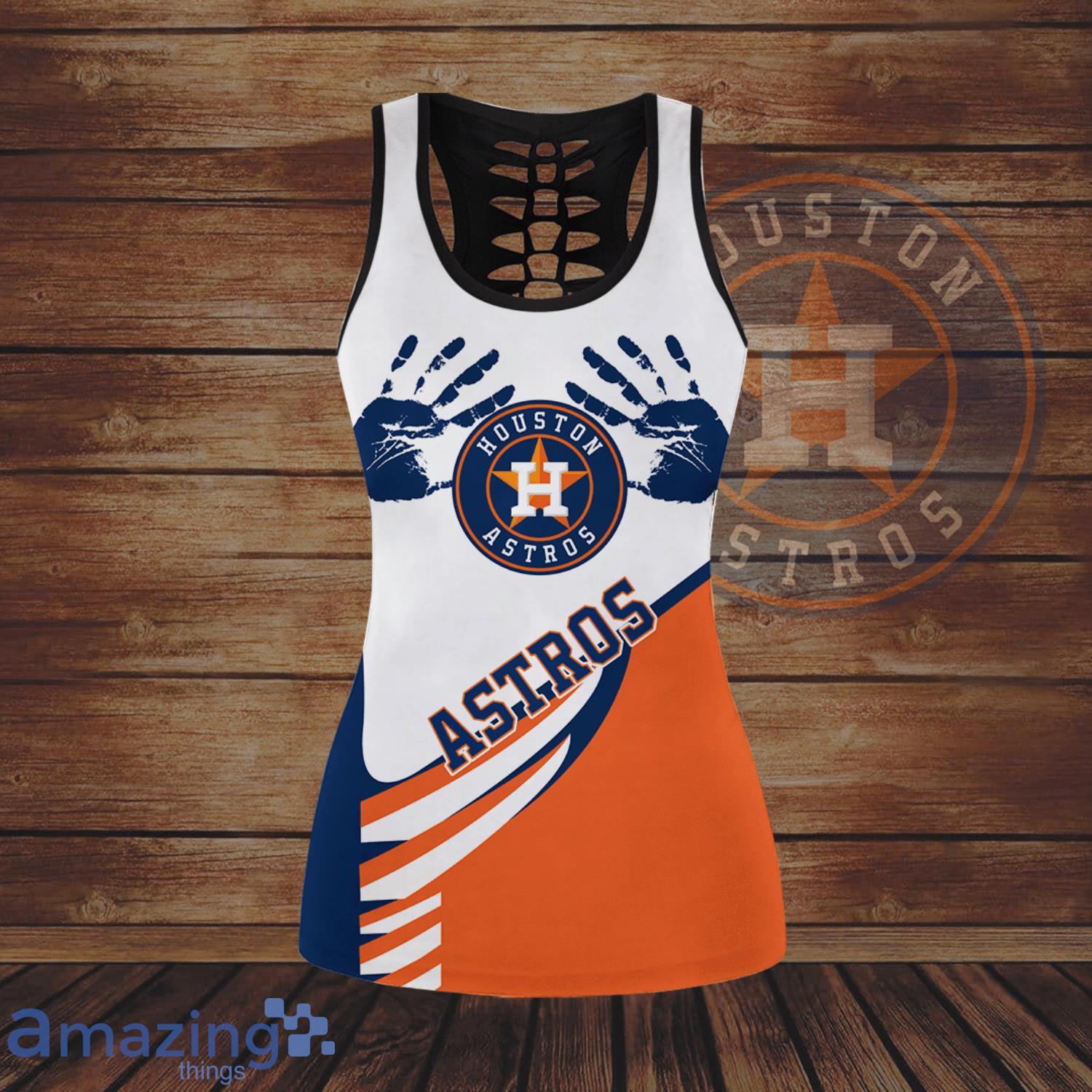 Houston Astros Handprint All Over Print 3D Combo Hollow Tank Top And  Leggings For Women