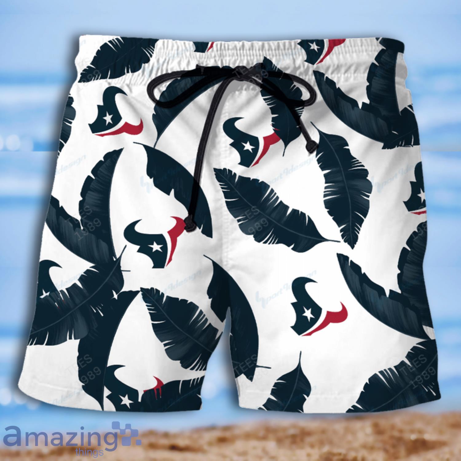 Houston Texans Banana Leave Tropical Pattern Hawaiian Shirt And Short image Houston Texans Banana Leave Tropical Pattern Hawaiian Shirt And Short Product Photo 2