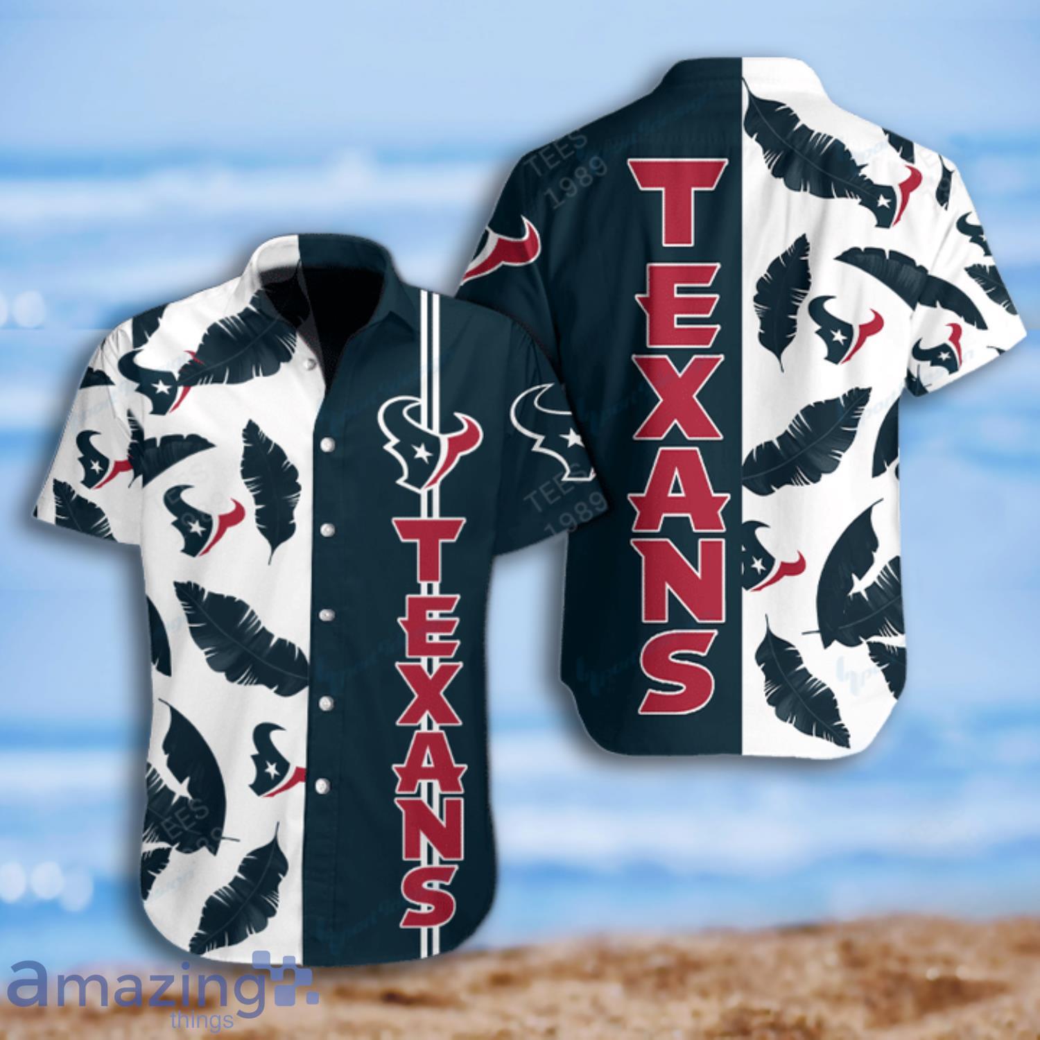 Houston Texans Banana Leave Tropical Pattern Hawaiian Shirt And Short Product Photo 1