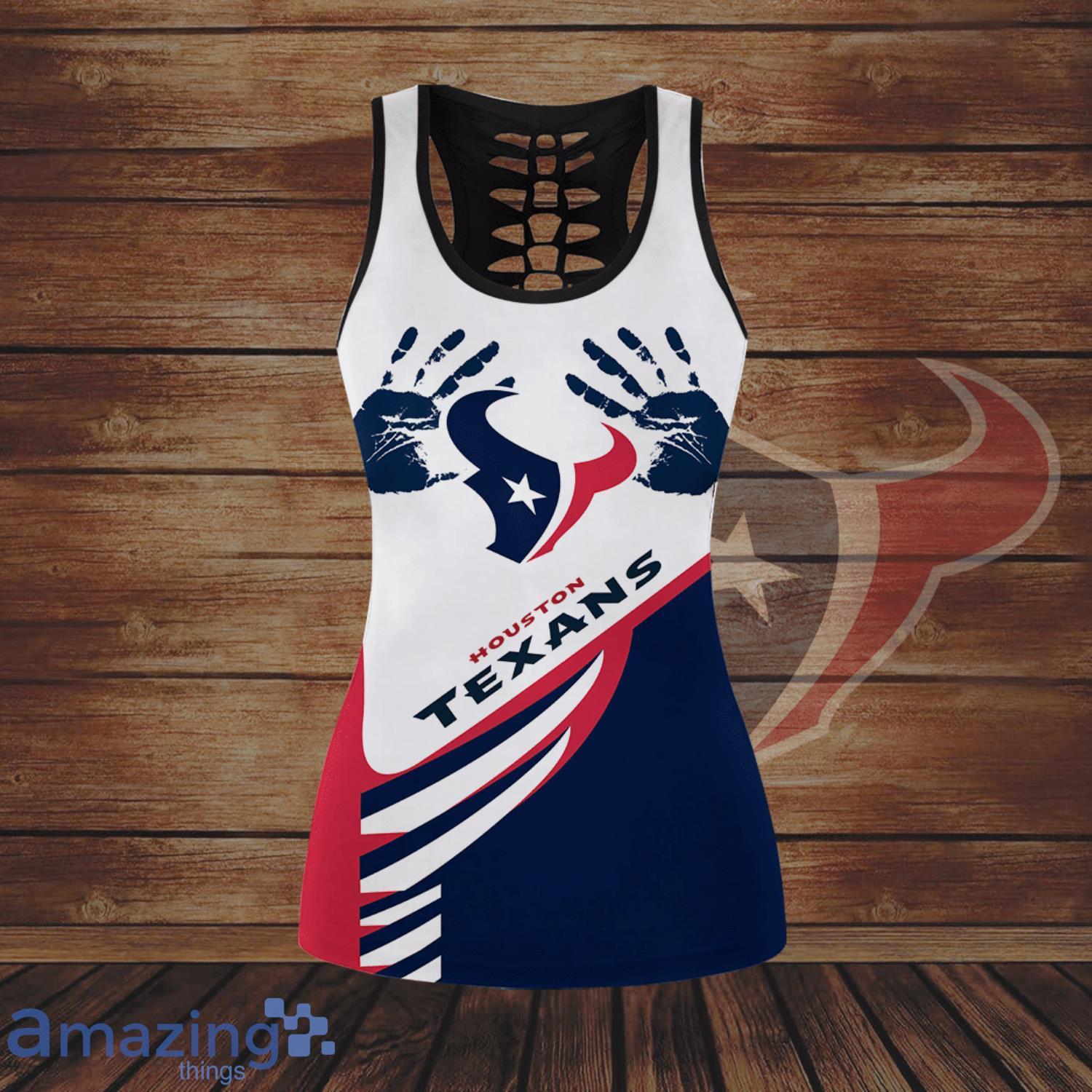 Houston Texans Handprint All Over Print 3D Combo Hollow Tank Top And  Leggings For Women