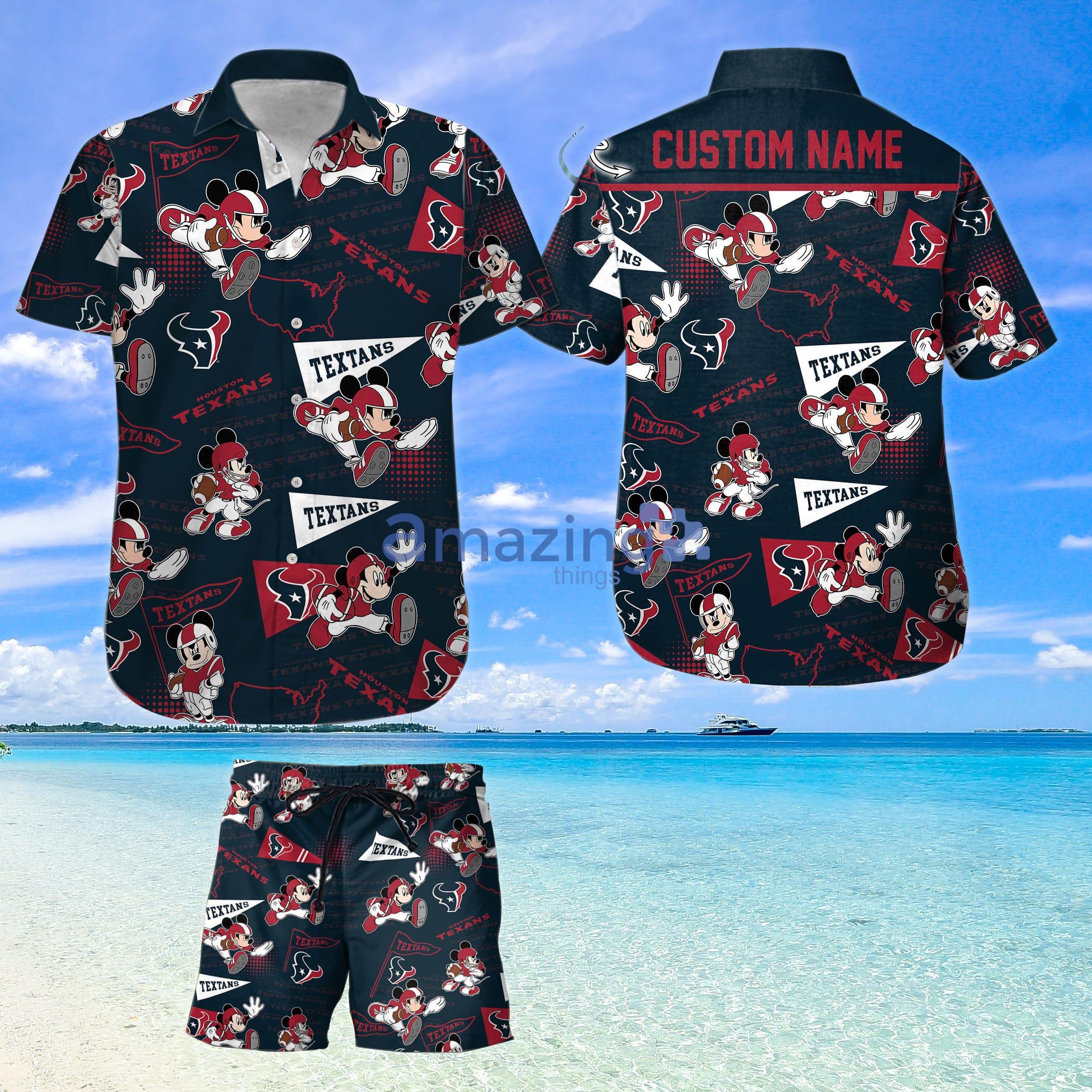 Houston Texans Mickey Lover Custom Name For Fans Hawaiian Shirt And Shorts Product Photo 1