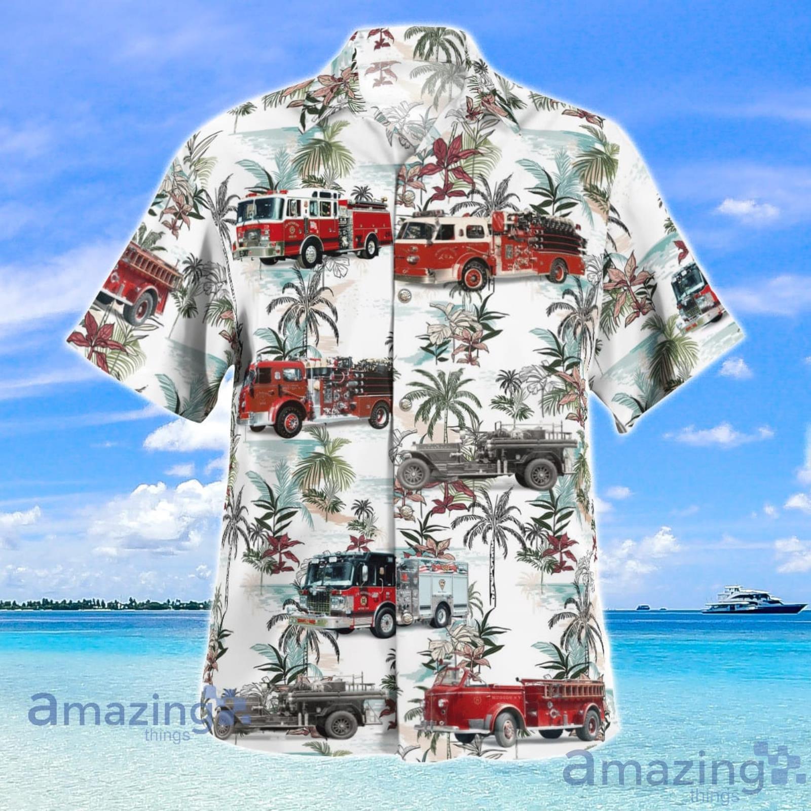 FDNY Fire Marshals Beach Summer Gift Coconut Pattern Hawaiian Shirt