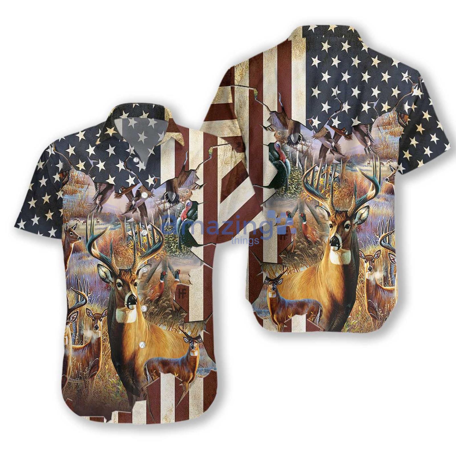 Hunter American Flag Hawaiian Shirt Product Photo 1