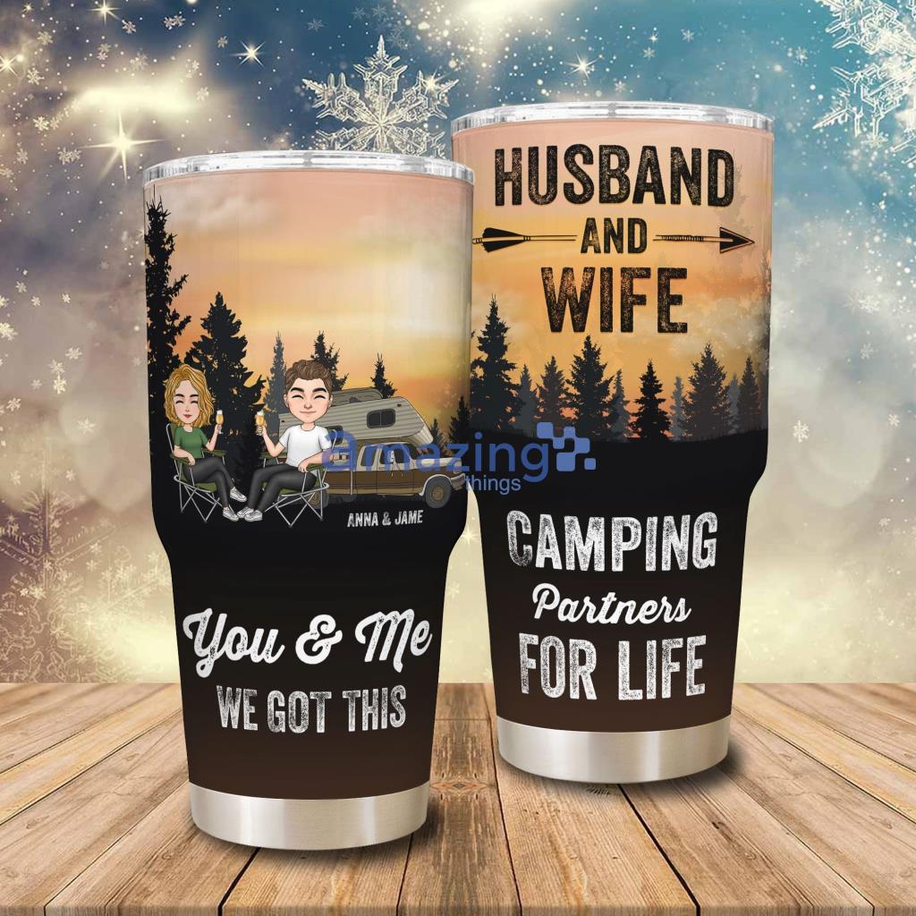 Husband And Wife Camping Partners For Life Tumbler Cup