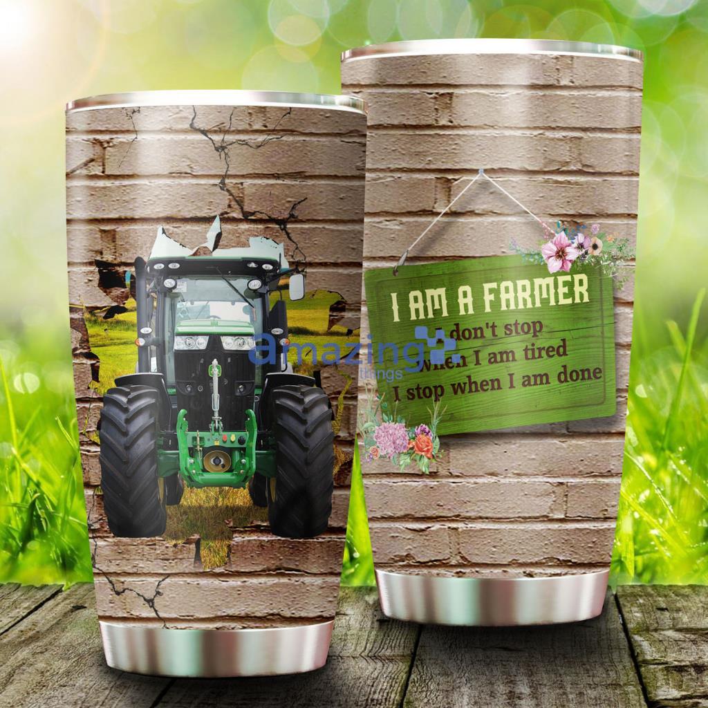 I Am A Farmer Tractor Stainless Steel Tumbler - I Am A Farmer Tractor Stainless Steel Tumbler