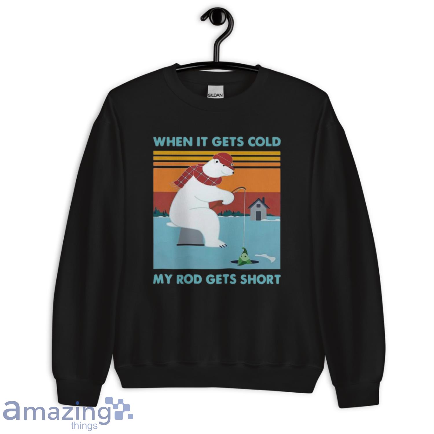 Ice Fishing When It Gets Cold My Rod Gets Short Panda Funny Shirt