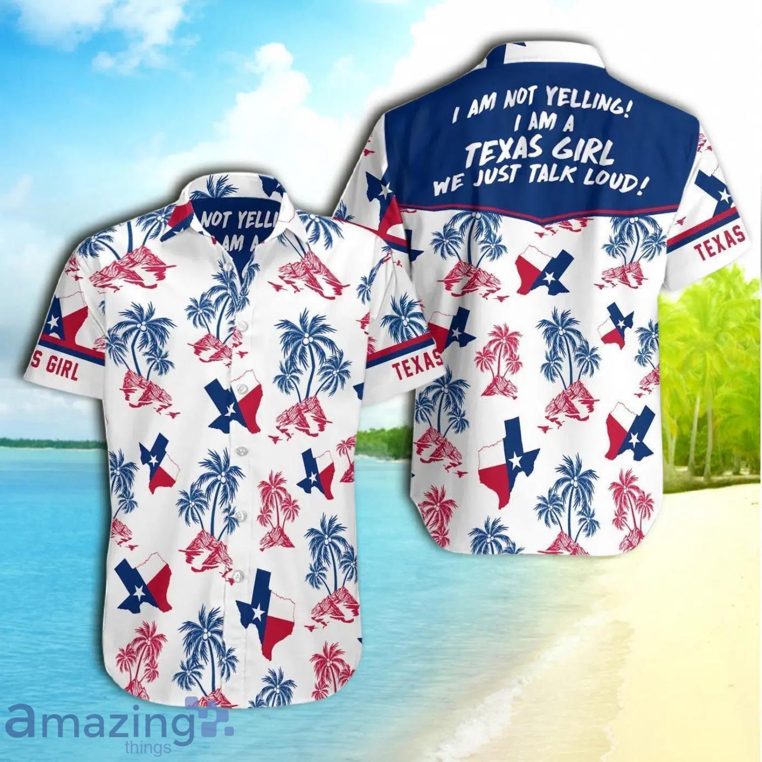 I'm Not Yelling I'm A Texas Girl Coconut Trees Hawaiian Shirt For Men And Women Product Photo 1