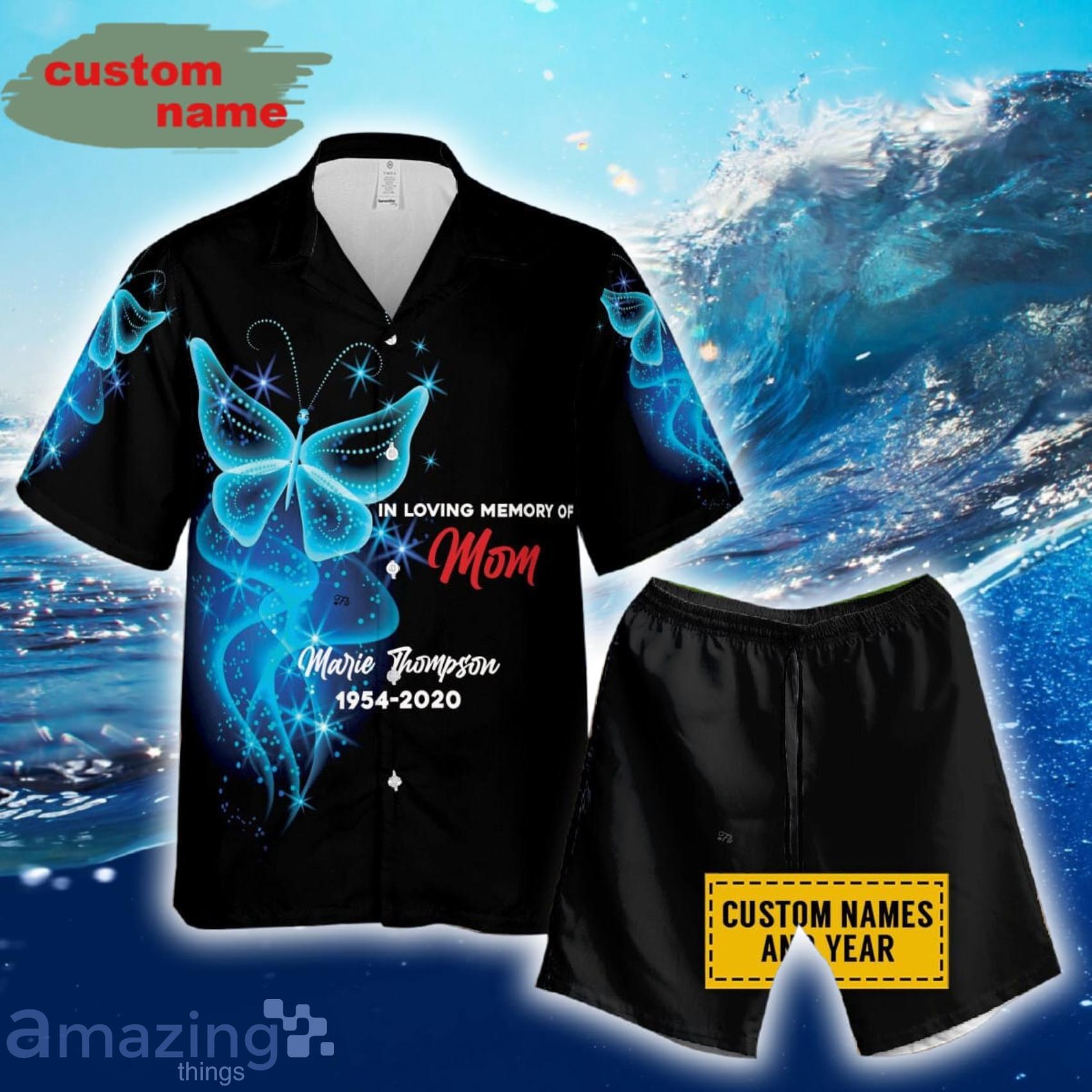 In Loving Memories Of Mom Custom Name And Number Hawaiian Shirt And Short Product Photo 1