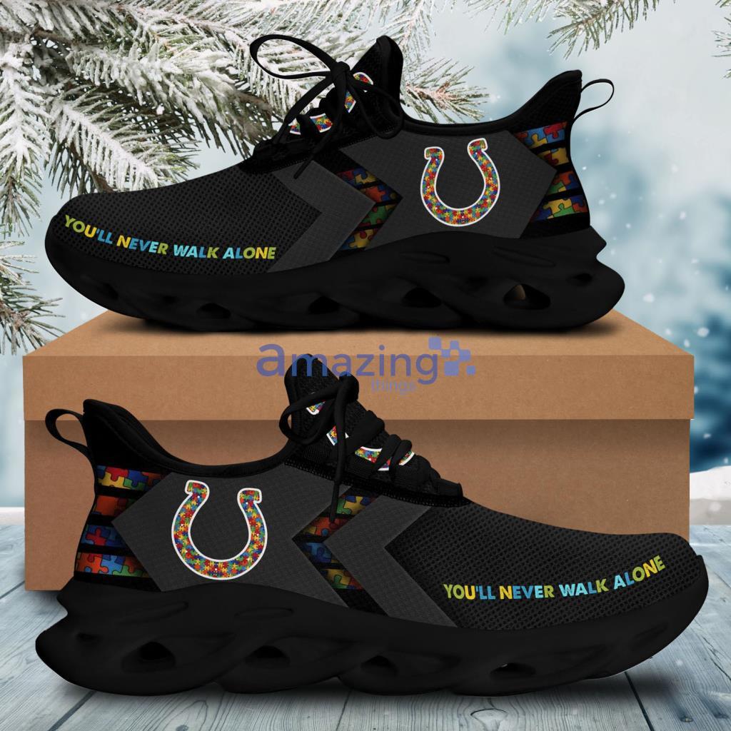 Indianapolis Colts NFL You'll Never Walk Alone Autism Max Soul Shoes - Indianapolis Colts NFL You'll Never Walk Alone Autism Max Soul Shoes
