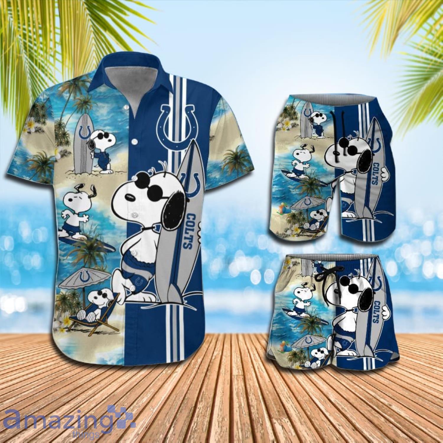 Indianapolis Colts Snoopy Surfing Summer Beach Hawaiian Shirt And Short Product Photo 1
