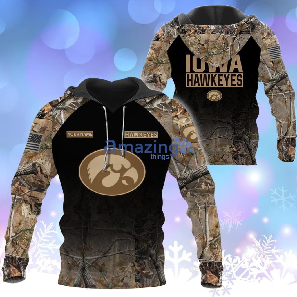 Iowa Hawkeyes NCAA Personalized Your Hunting Camo Style 3D Hoodie - Custom Name -NCAA24-Iowa Hawkeyes -Personalized Your hunting camo style-3D Hoodie,T-Shirt, Sweatshirt, Zipper-DS005
