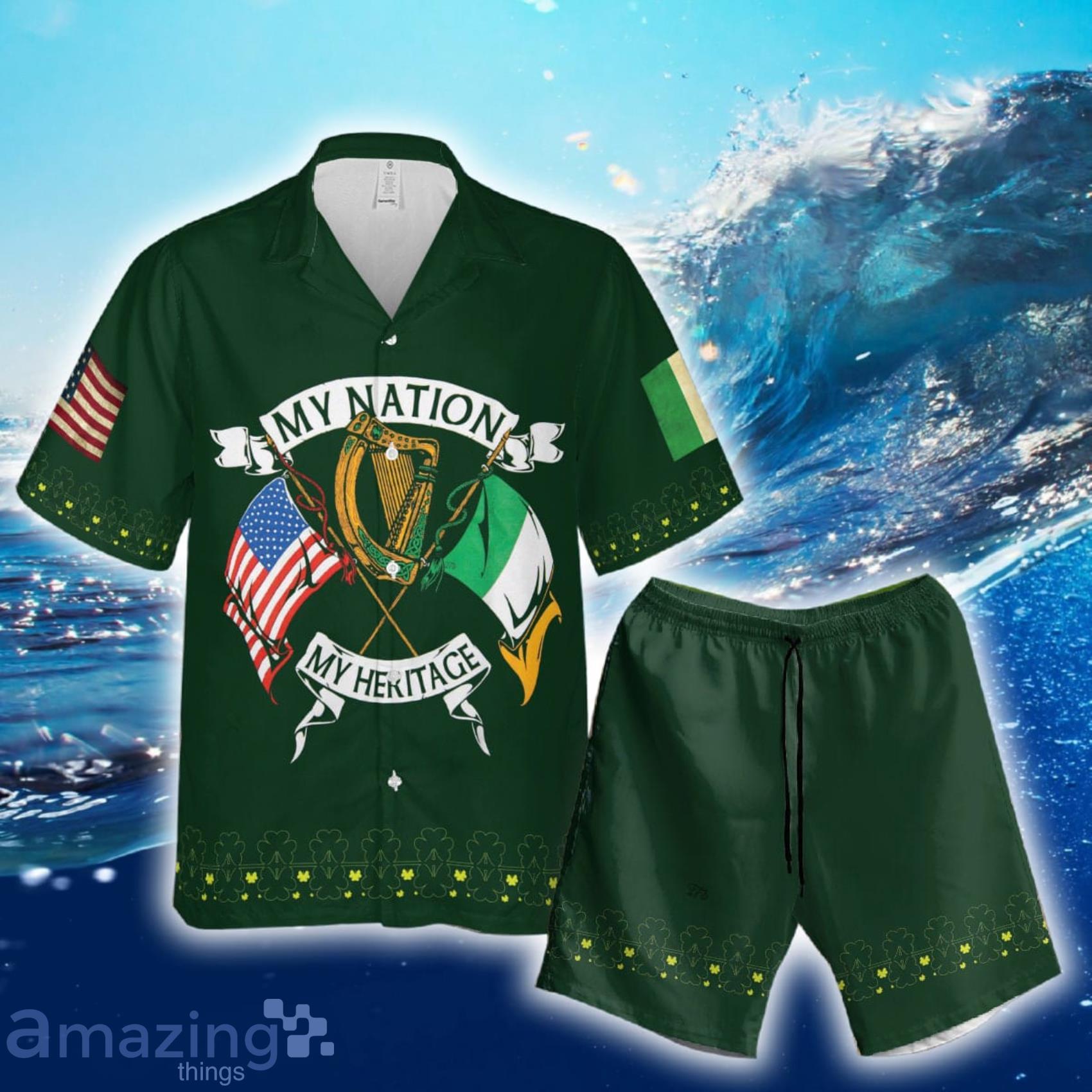 Irish My Nation American By Birth Irish By Blood Hawaiian Shirt And Short Product Photo 1