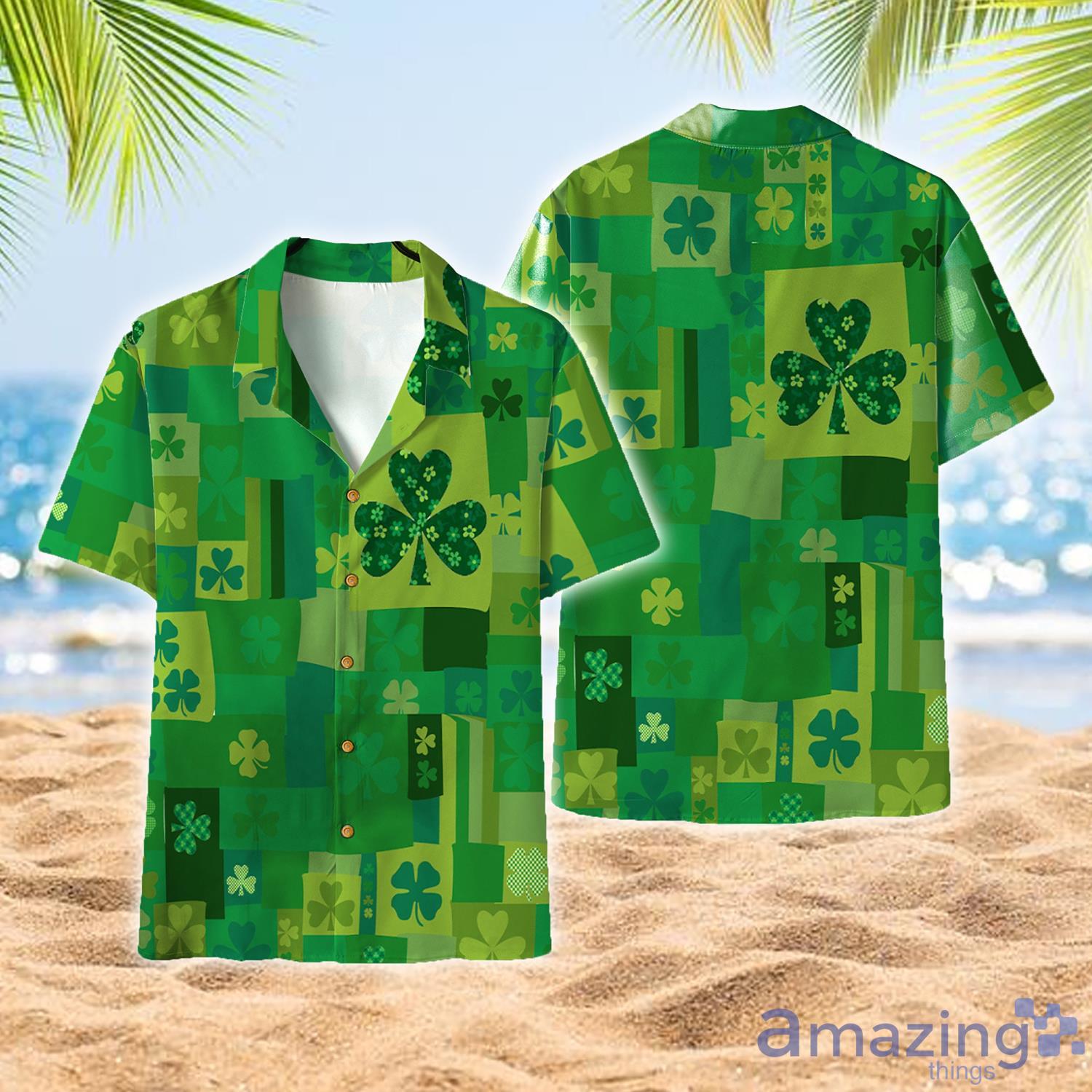 Irish Saint Patrick Day Shamrock Clover Aloha Hawaiian Shirts Product Photo 1