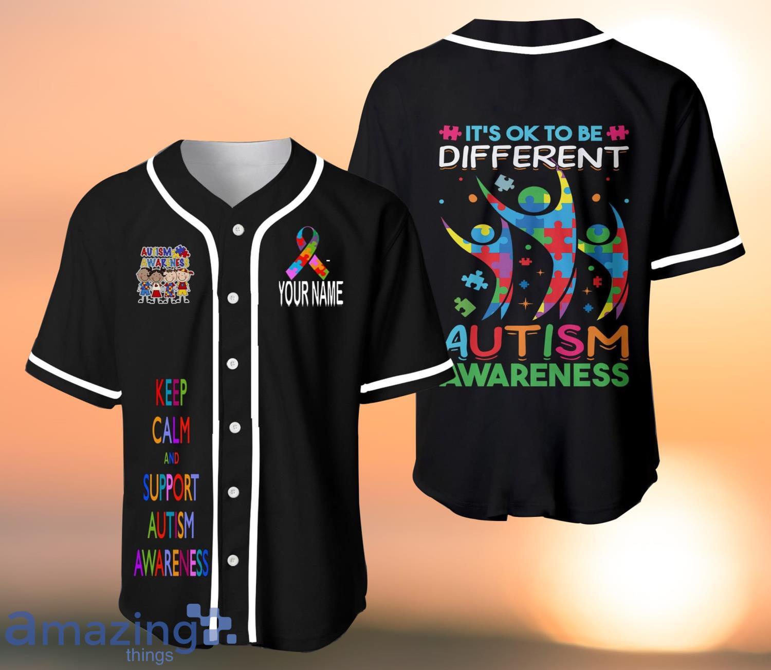 MLB Washington Nationals Custom Name Number Autism Awareness T-Shirt