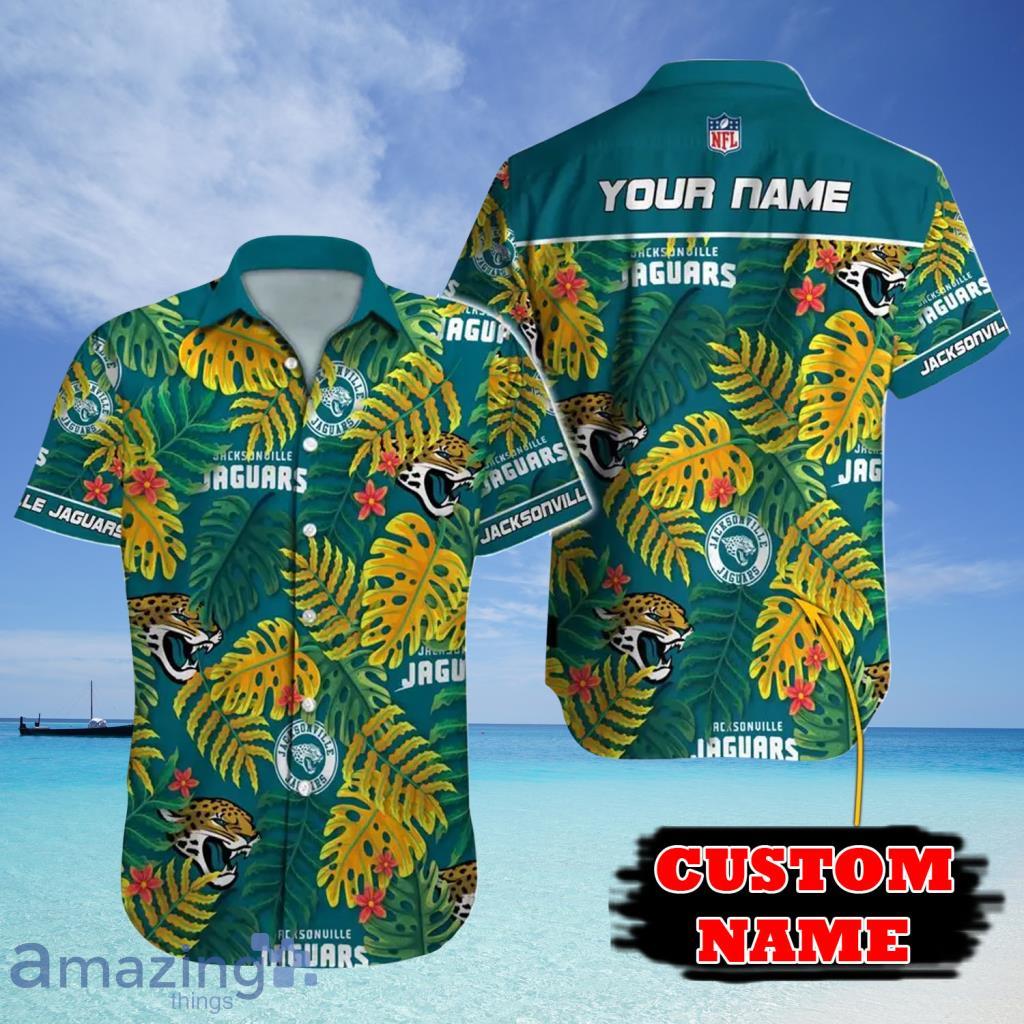 Jacksonville Jaguars NFL Custom Name Aloha Tropical Hawaiian Shirt - Jacksonville Jaguars NFL Custom Name Aloha Tropical Hawaiian Shirt