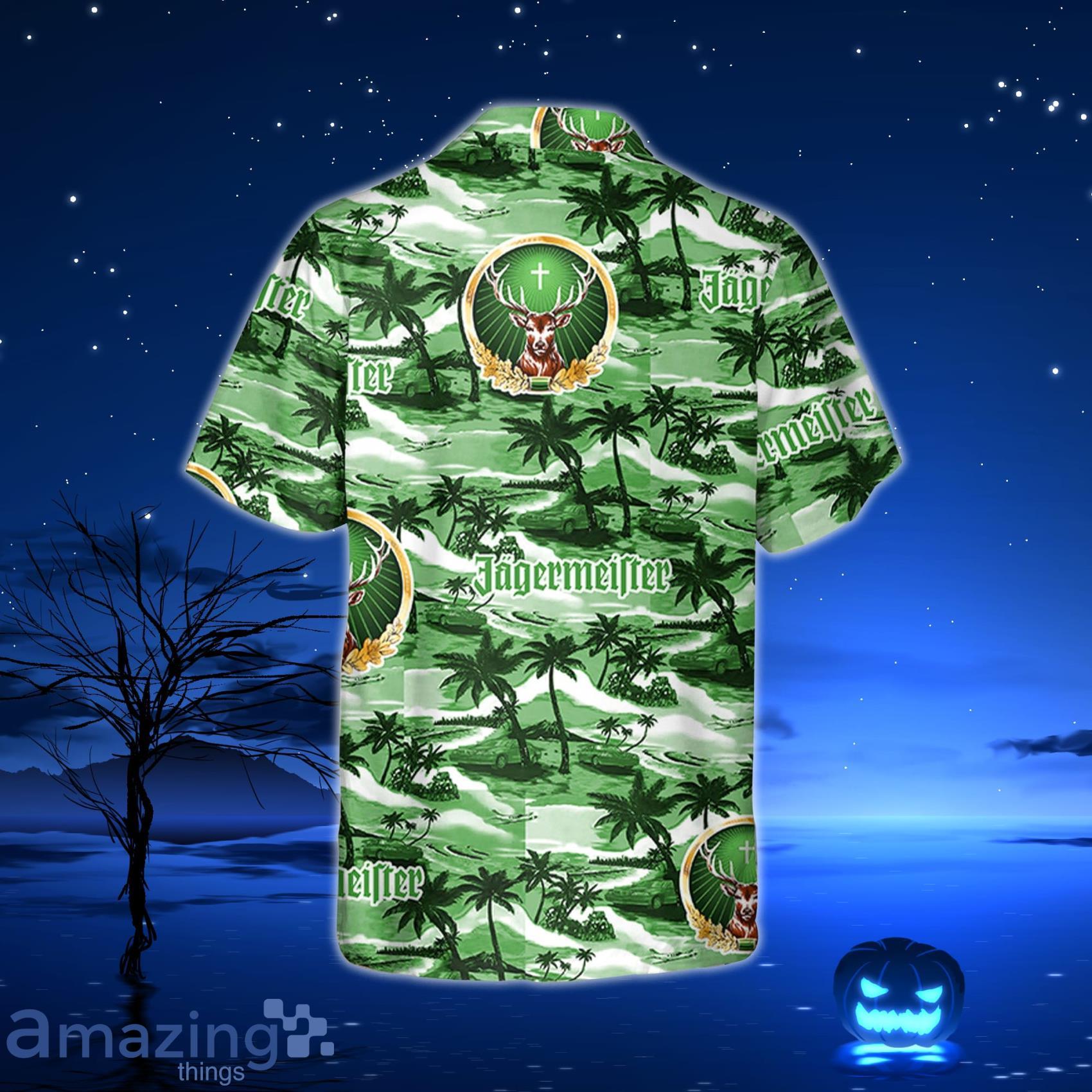 Jagermeister Hawaiian Sea Island Pattern Hawaiian Shirt, Summer Beer  Hawaiian Shirt - Trendy Aloha